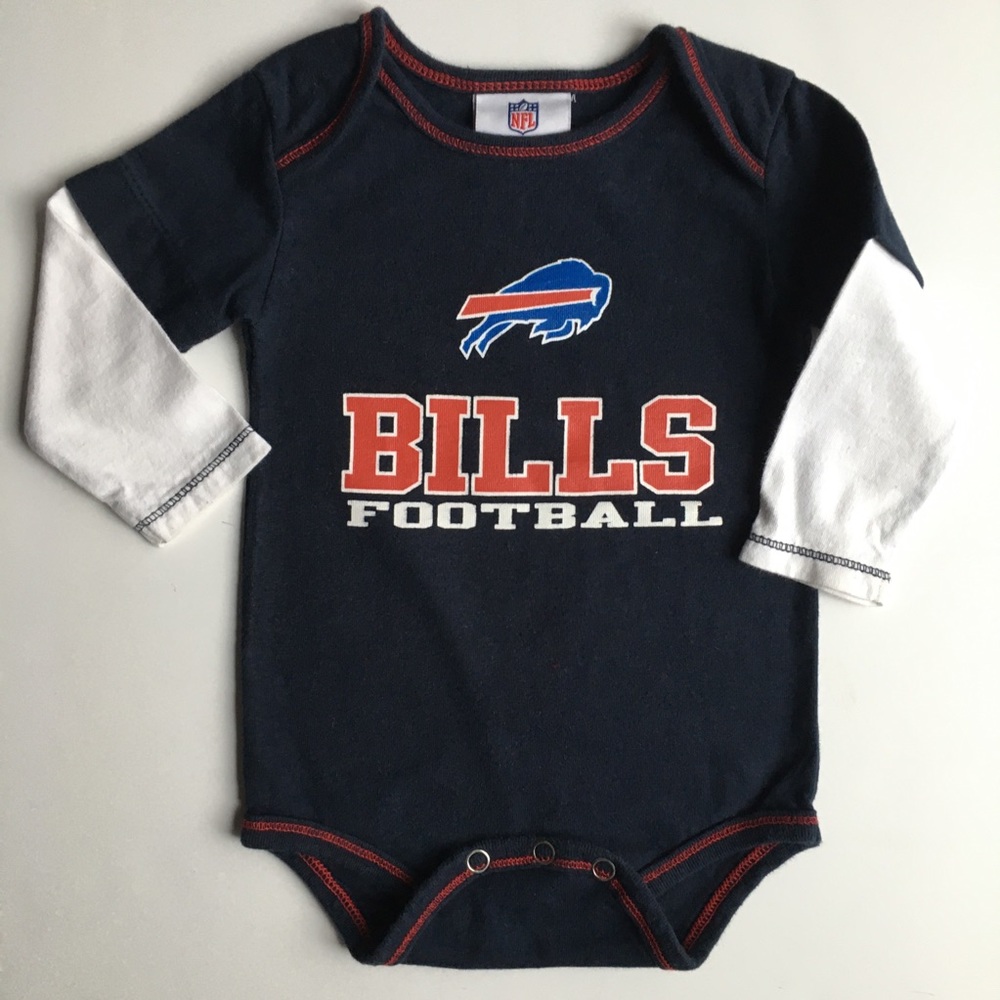 Buffalo Bills Shirt Size 6 9 Months NFL football top snap blue white baby